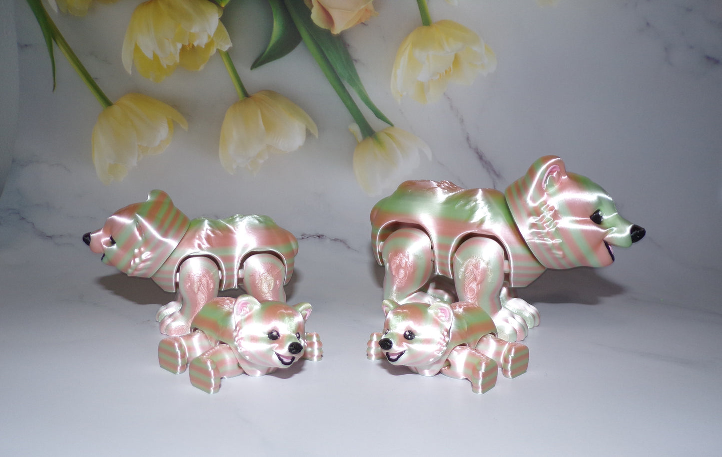 Baby Polar Bear or Snowball Bear 3d Printed Flexi Fidget Toy - Wonderland 3D Printing