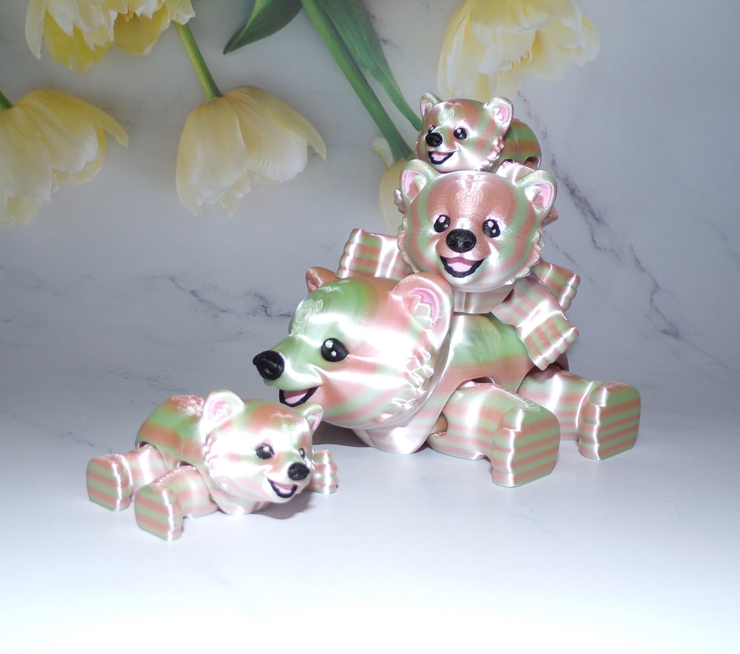 Baby Polar Bear or Snowball Bear 3d Printed Flexi Fidget Toy - Wonderland 3D Printing