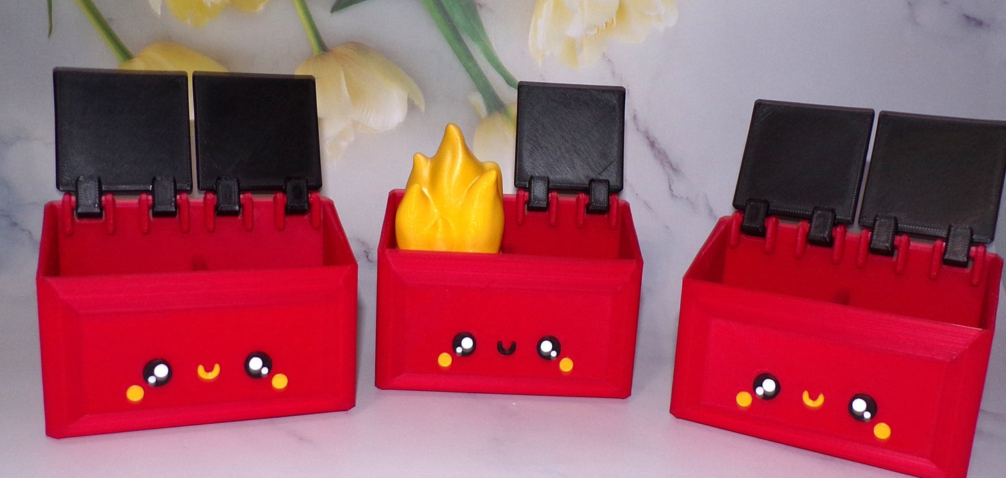 Dumpster Fire, Dumpster, Happy Dumpster Full Color 3D Printed Articulated Fidget Toy - Wonderland 3D Printing