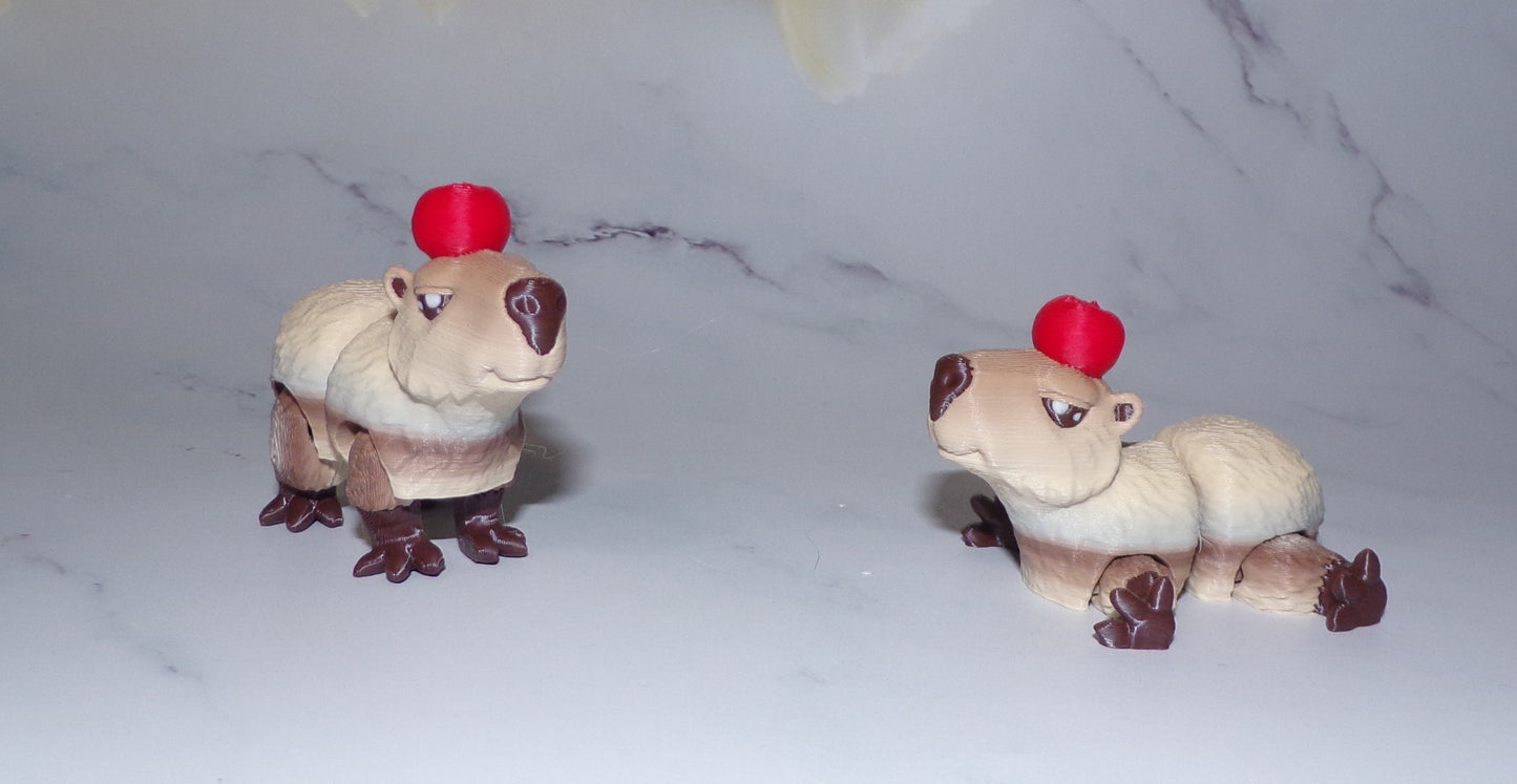 Capybara 3D Printed Articulated Figurine - Wonderland 3D Printing
