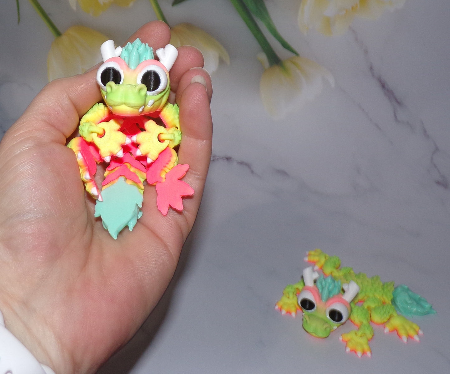 Mini Chinese Baby Dragon with Spooky Tree Options 3d Printed Articulated Toys - Wonderland 3D Printing