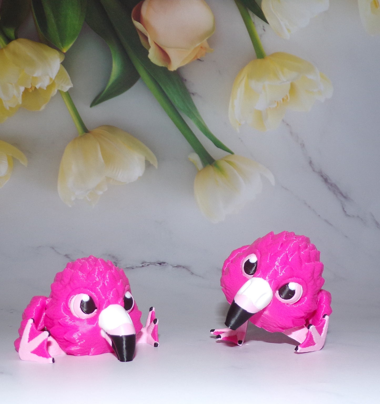 Penguins, Owl, Flamingo, Peacock or Butterfly Puff Articulated 3d Printed Figurine - Wonderland 3D Printing