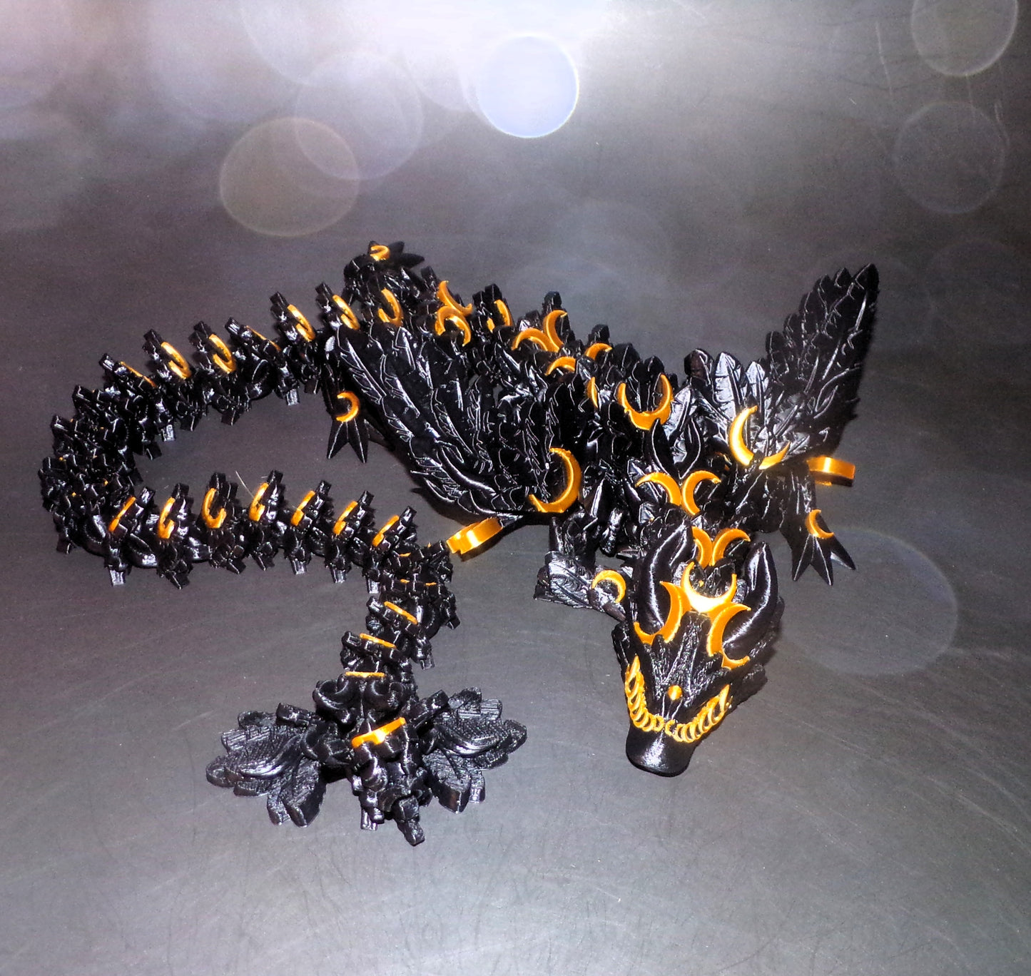Lunar Dragon: 3D Printed Articulated Fidget Toy - Wonderland 3D Printing