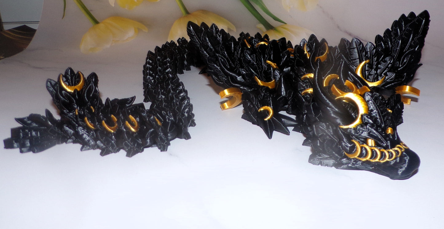 Lunar Dragon: 3D Printed Articulated Fidget Toy - Wonderland 3D Printing