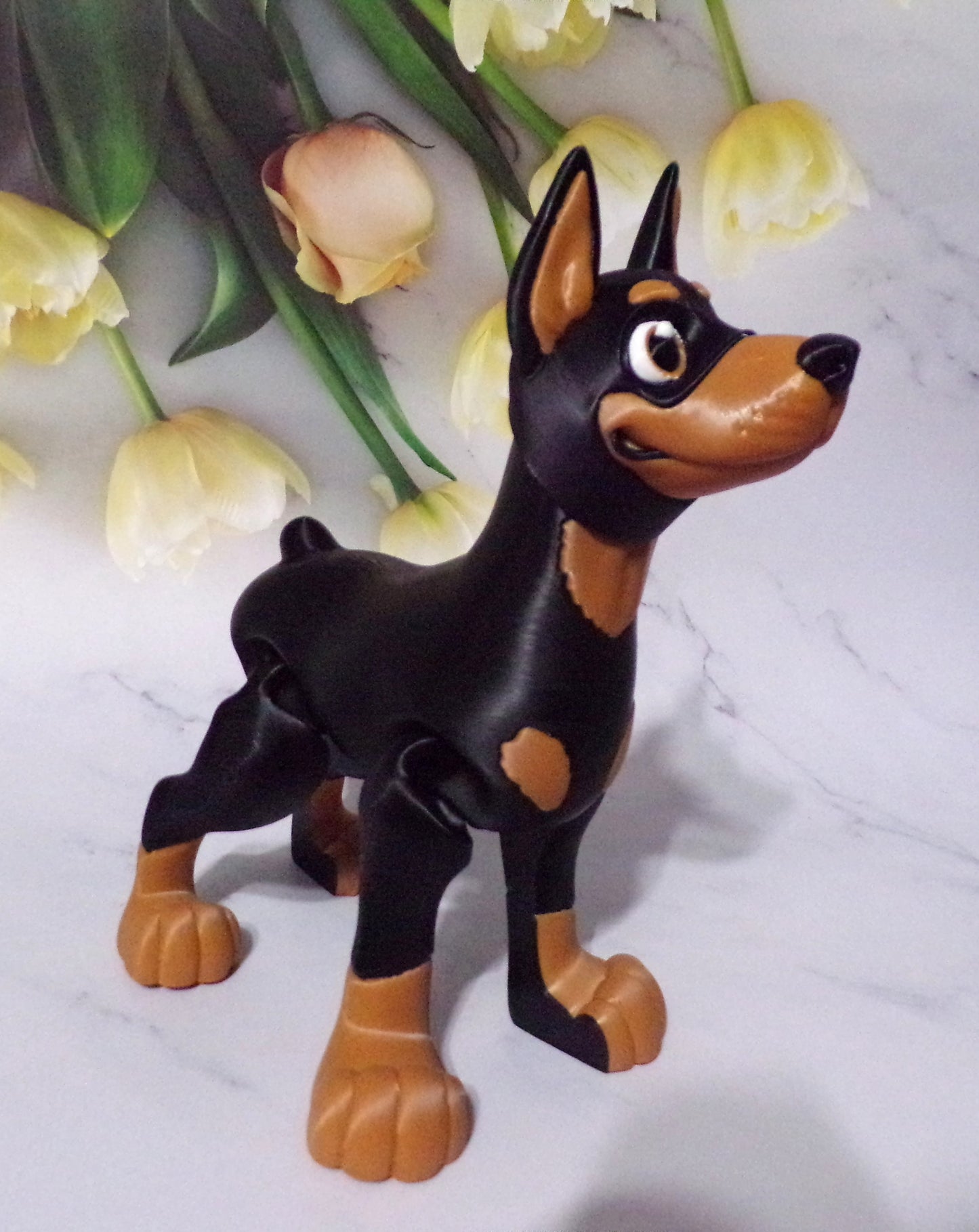 Doberman 3D Printed Articulated Figurine Fidget Toy - Wonderland 3D Printing