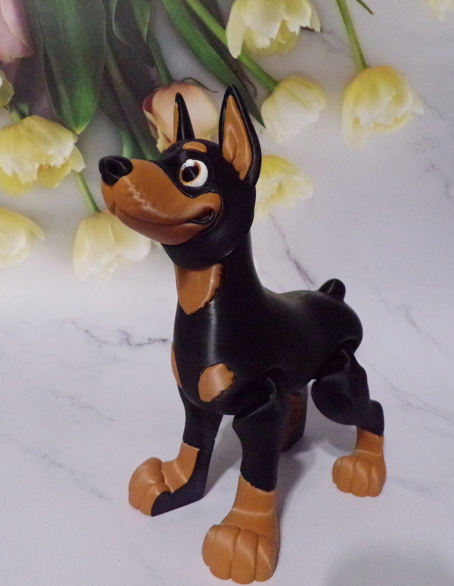 Doberman 3D Printed Articulated Figurine Fidget Toy - Wonderland 3D Printing