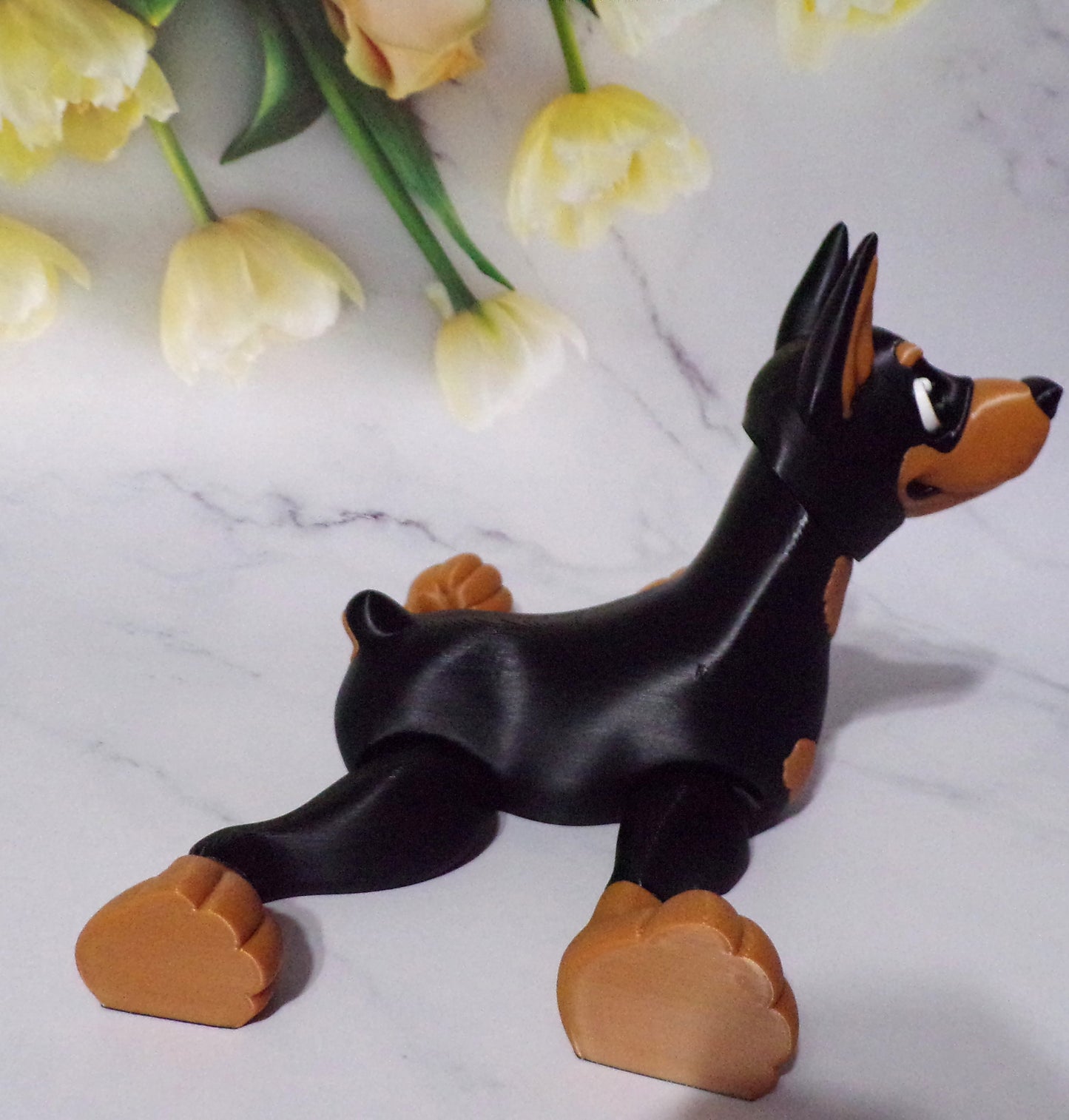 Doberman 3D Printed Articulated Figurine Fidget Toy - Wonderland 3D Printing