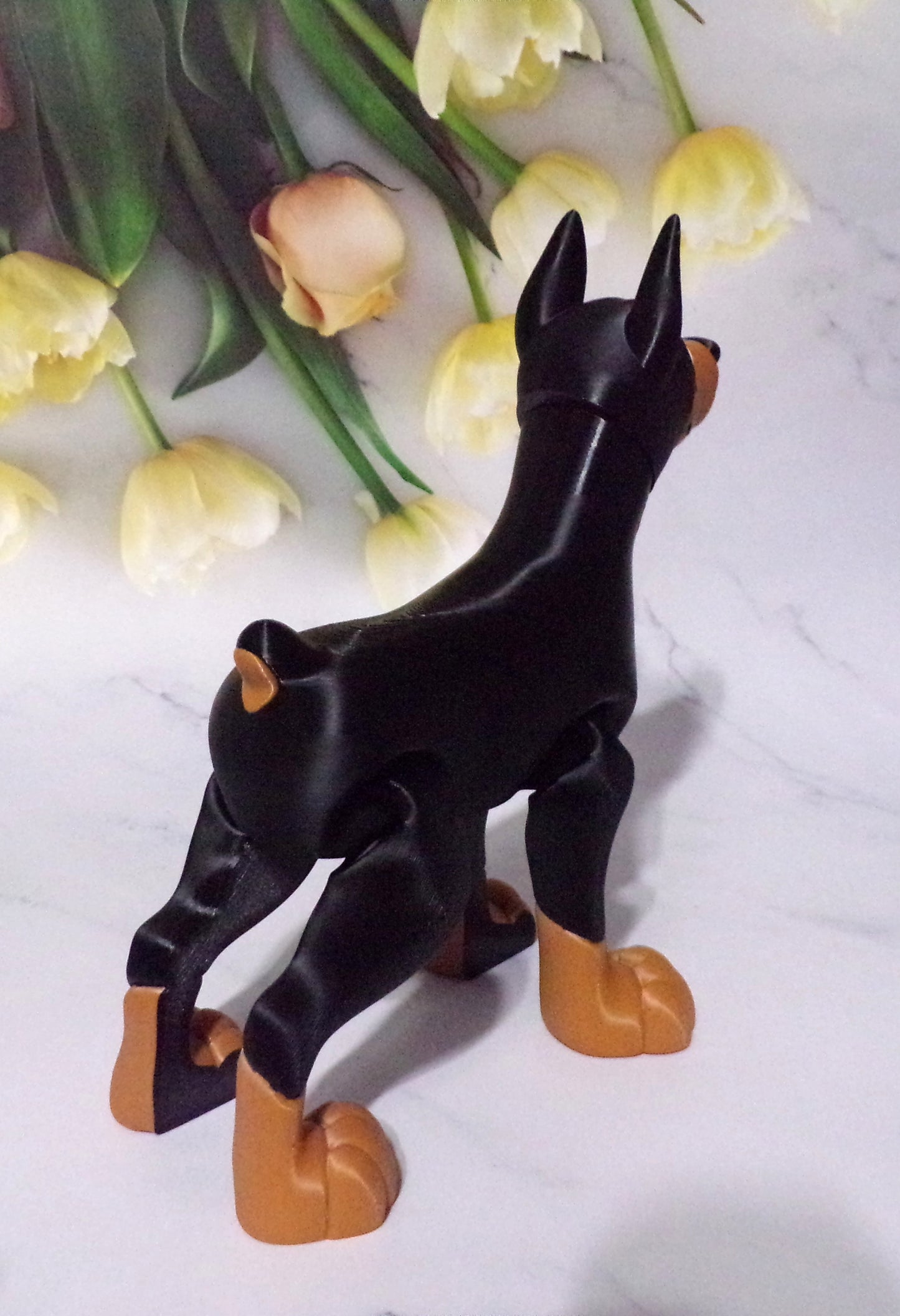 Doberman 3D Printed Articulated Figurine Fidget Toy - Wonderland 3D Printing