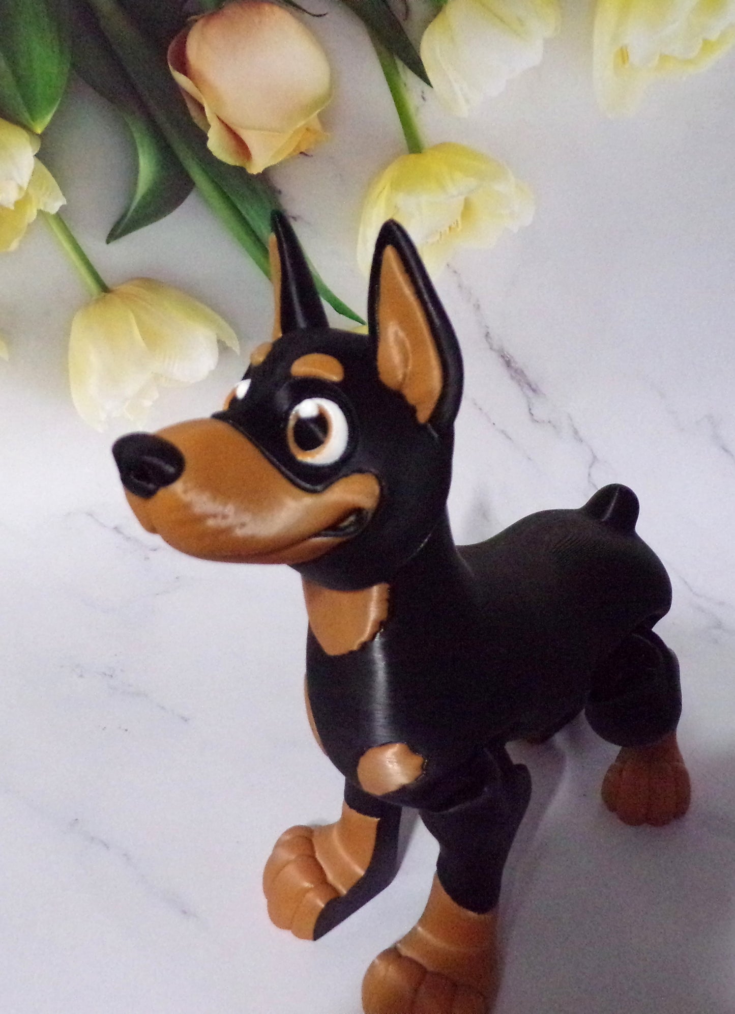 Doberman 3D Printed Articulated Figurine Fidget Toy - Wonderland 3D Printing
