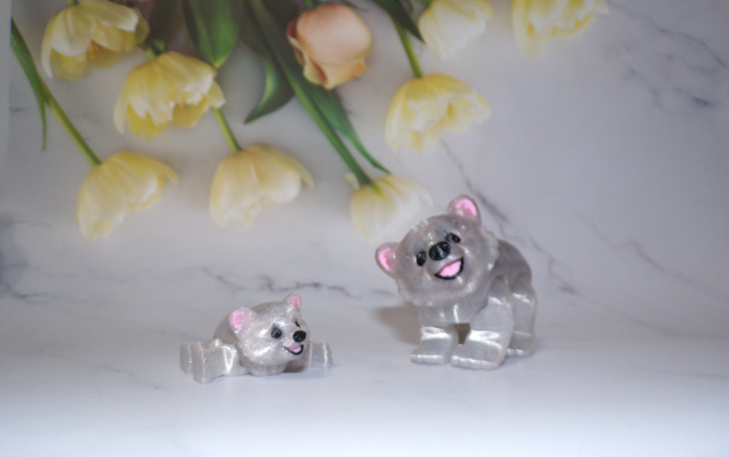Baby Polar Bear or Snowball Bear 3d Printed Flexi Fidget Toy - Wonderland 3D Printing