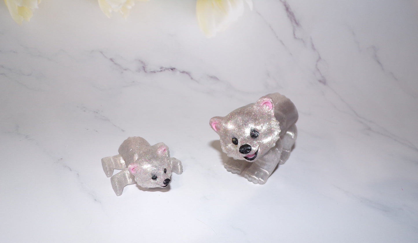 Baby Polar Bear or Snowball Bear 3d Printed Flexi Fidget Toy - Wonderland 3D Printing