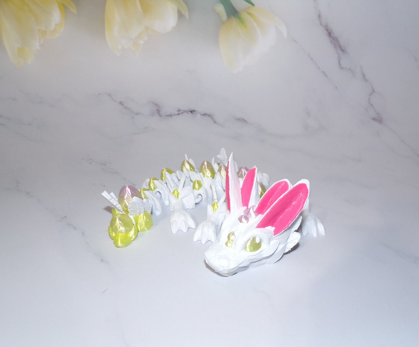 Easter Dragon or Baby Dragon 3D Printed Articulated Fidget Figurine Toy - Wonderland 3D Printing