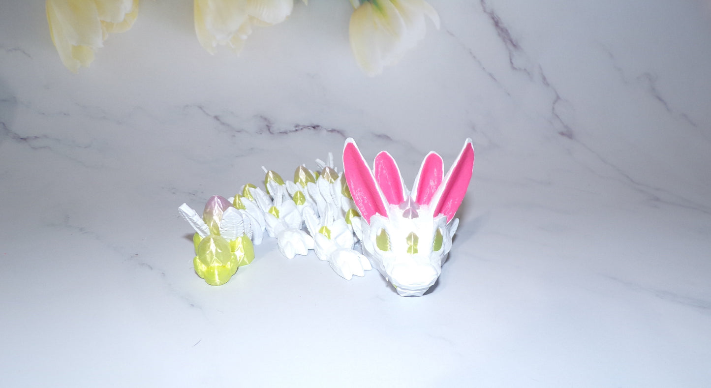 Easter Dragon or Baby Dragon 3D Printed Articulated Fidget Figurine Toy - Wonderland 3D Printing