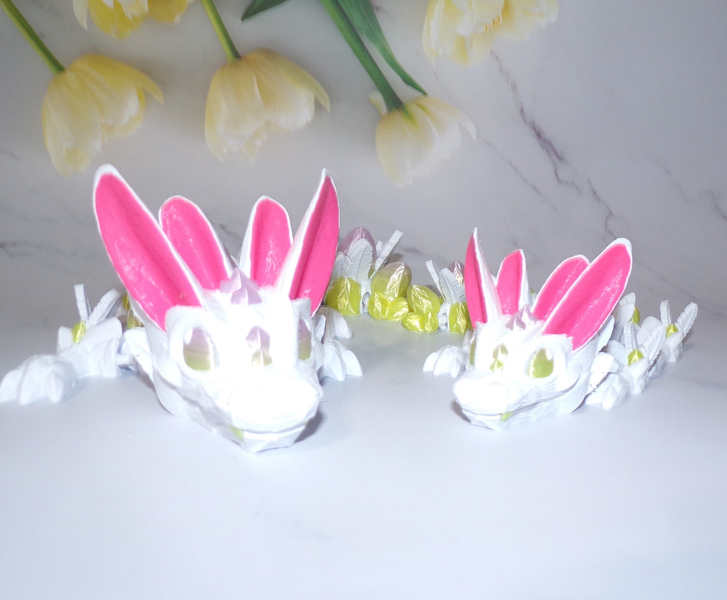 Easter Dragon or Baby Dragon 3D Printed Articulated Fidget Figurine Toy - Wonderland 3D Printing