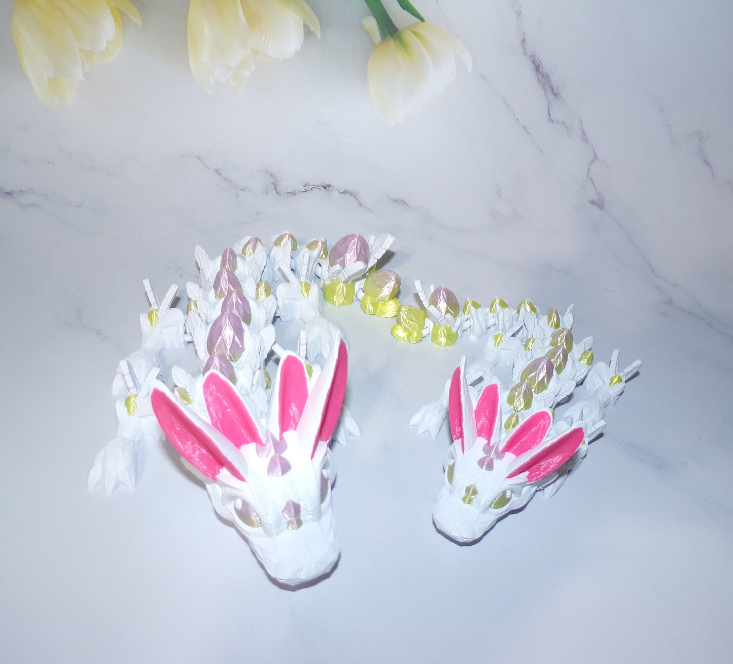 Easter Dragon or Baby Dragon 3D Printed Articulated Fidget Figurine Toy - Wonderland 3D Printing