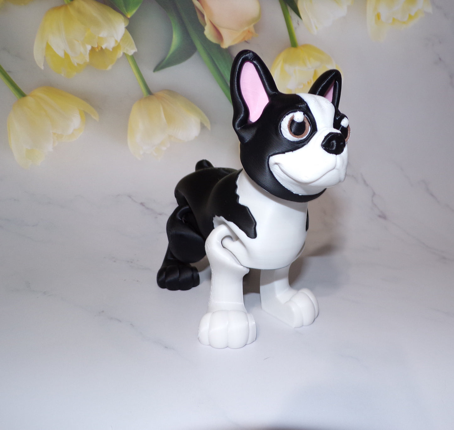 Boston Terrier 3D Printed Articulated Figurine Fidget Toy - Wonderland 3D Printing