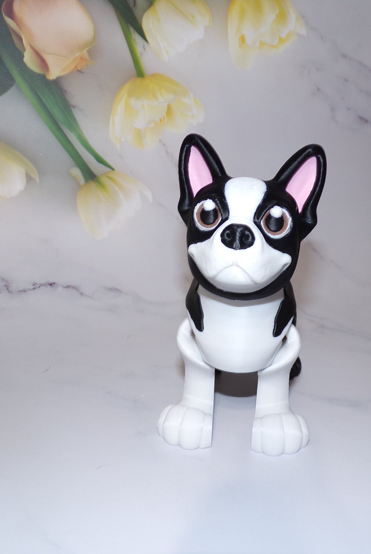 Boston Terrier 3D Printed Articulated Figurine Fidget Toy - Wonderland 3D Printing
