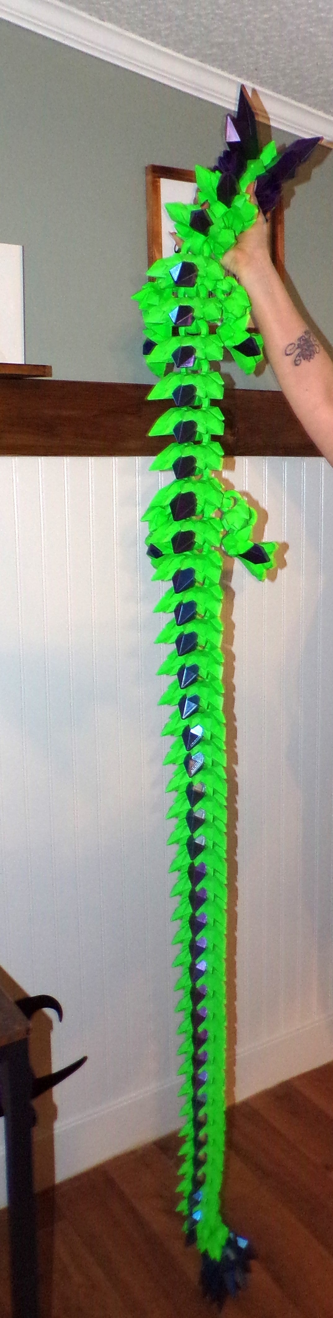 Crystal Dragon 6.7ft or 5 ft long Dragon 3D Printed Articulated Figurine - Wonderland 3D Printing