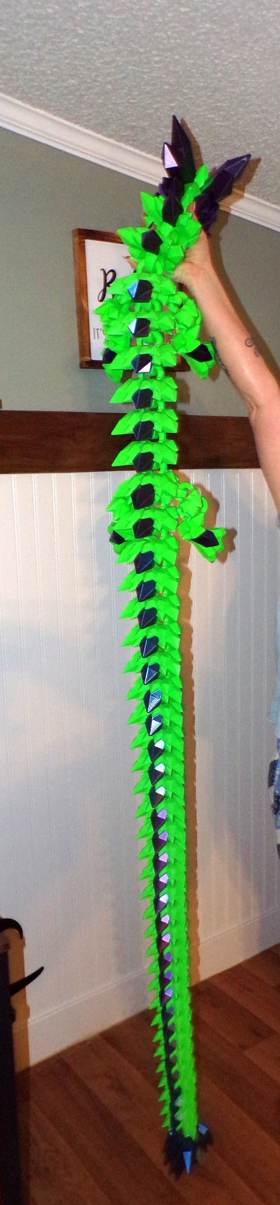 Crystal Dragon 6.7ft or 5 ft long Dragon 3D Printed Articulated Figurine - Wonderland 3D Printing