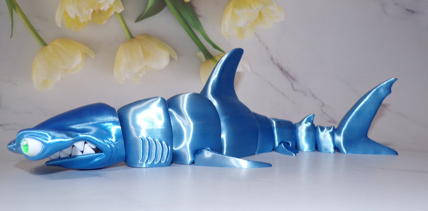 Hammerhead Shark 3D Printed Articulated Flexi Fidget Toy - Wonderland 3D Printing