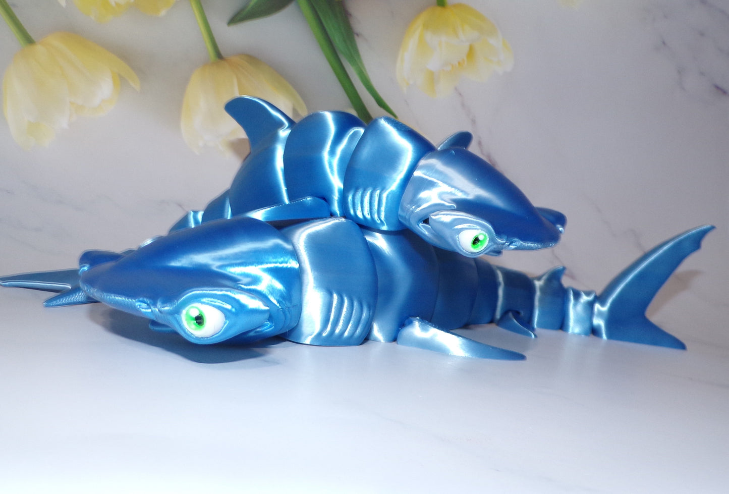 Hammerhead Shark 3D Printed Articulated Flexi Fidget Toy - Wonderland 3D Printing