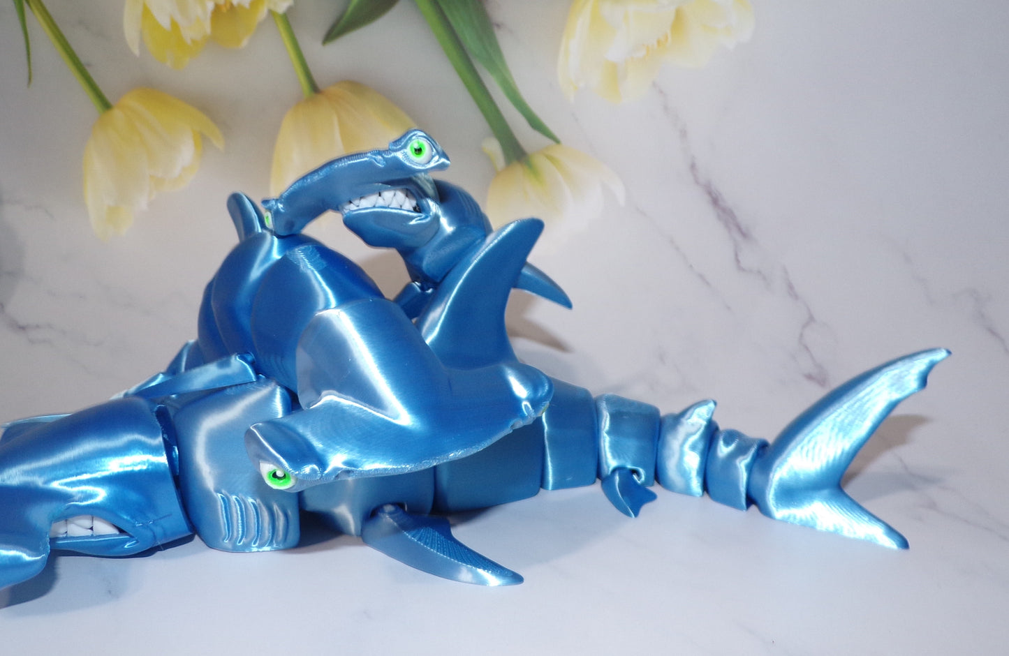 Hammerhead Shark 3D Printed Articulated Flexi Fidget Toy - Wonderland 3D Printing