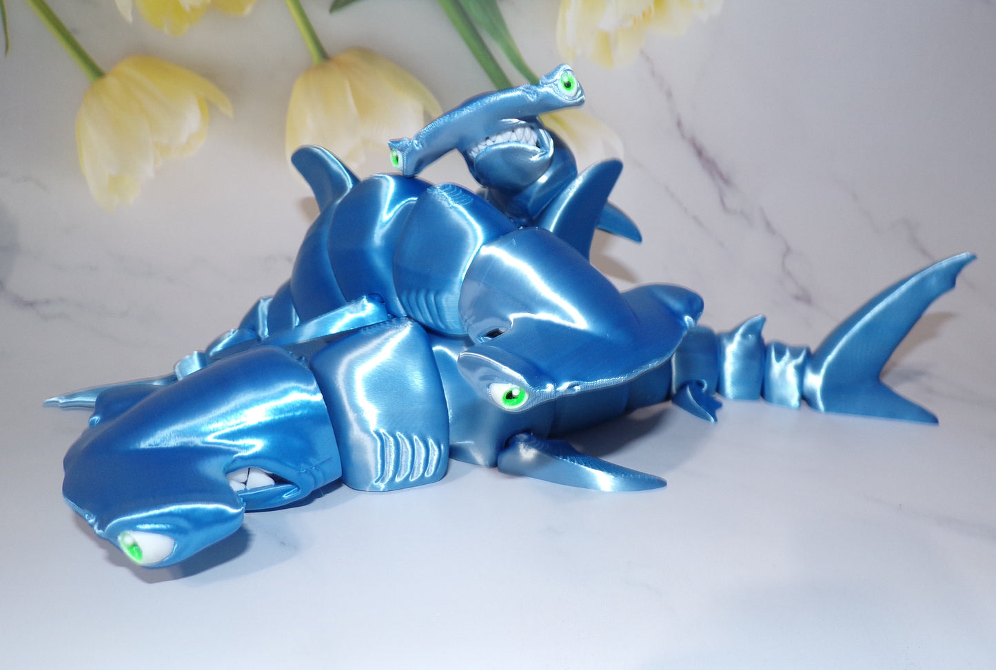 Hammerhead Shark 3D Printed Articulated Flexi Fidget Toy - Wonderland 3D Printing