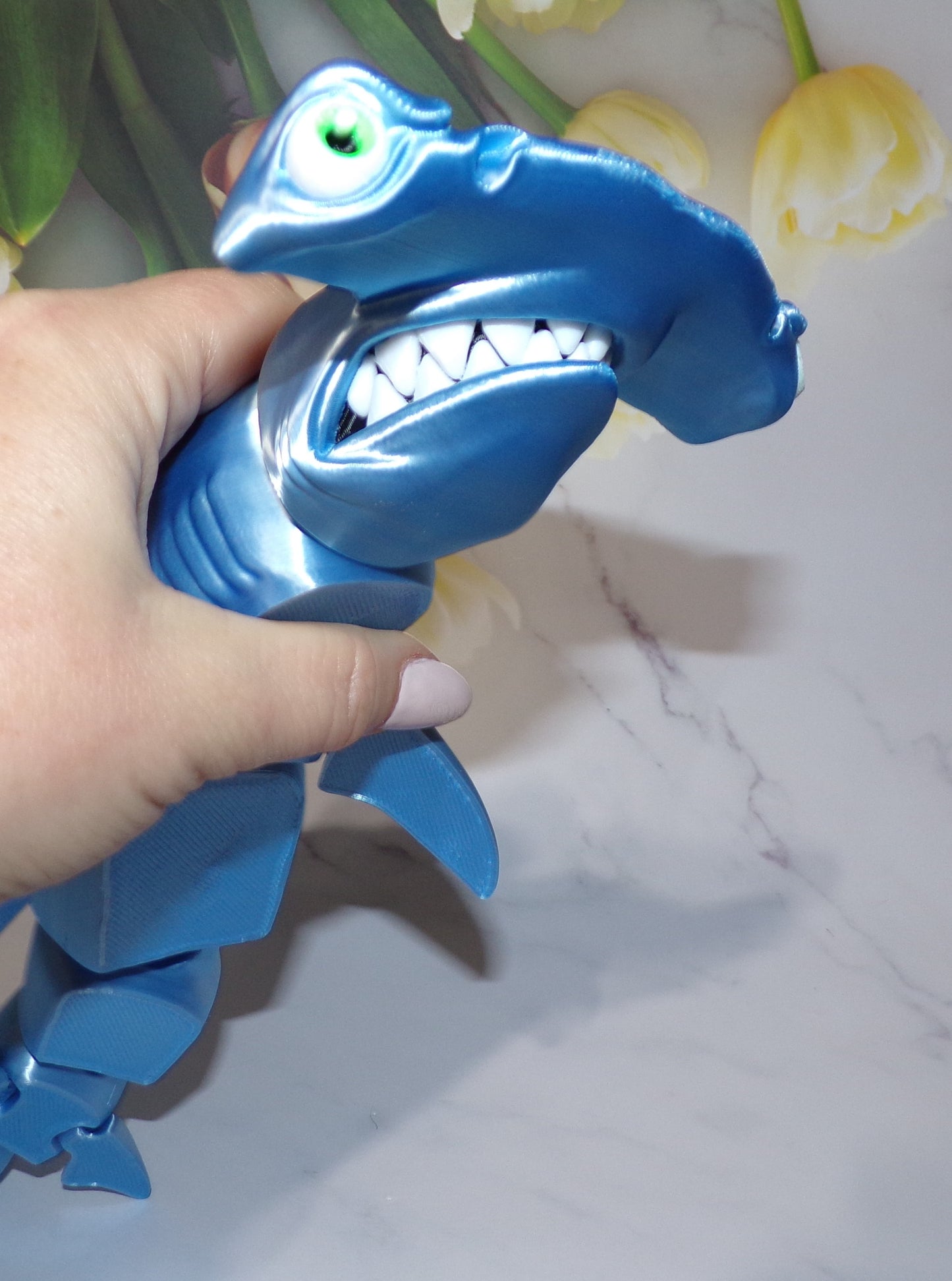 Hammerhead Shark 3D Printed Articulated Flexi Fidget Toy - Wonderland 3D Printing