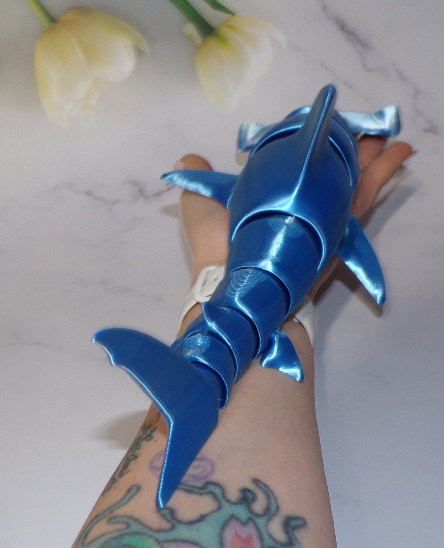 Hammerhead Shark 3D Printed Articulated Flexi Fidget Toy - Wonderland 3D Printing