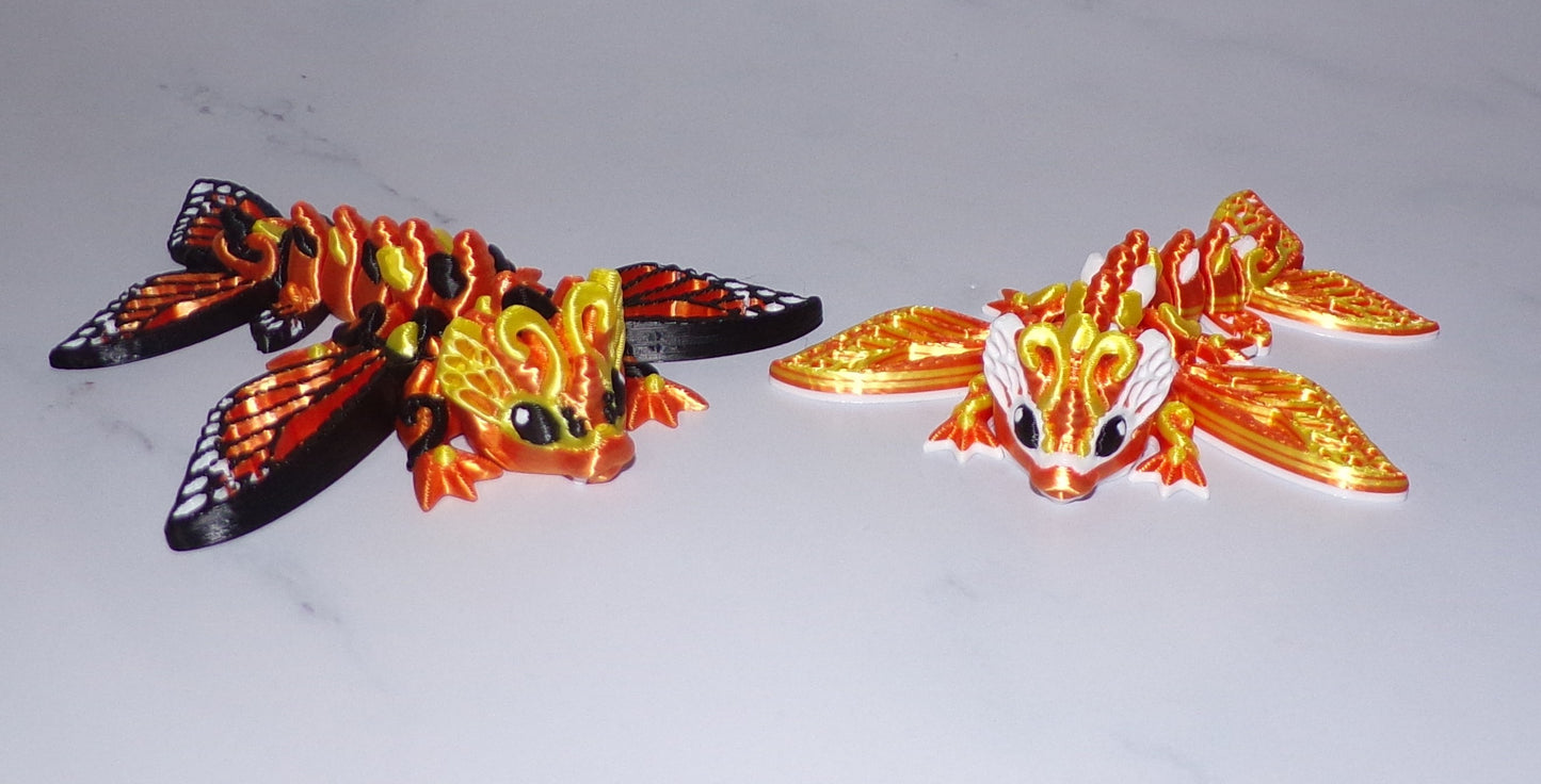Tiny Butterfly Dragon 3D Printed Articulated Figurine - Wonderland 3D Printing