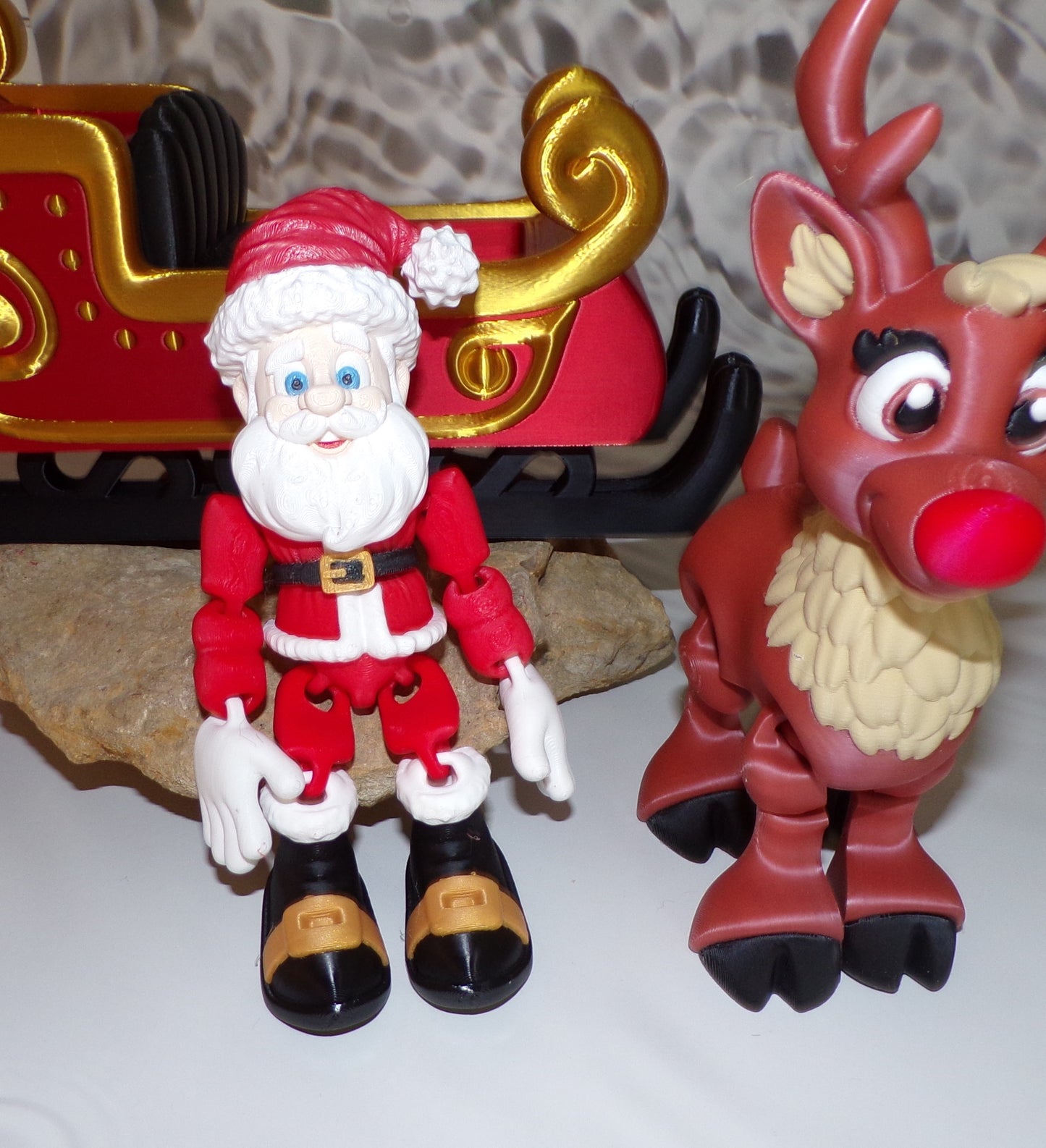 Santa Claus, comes with custom stand, 3d printed - Wonderland 3D Printing