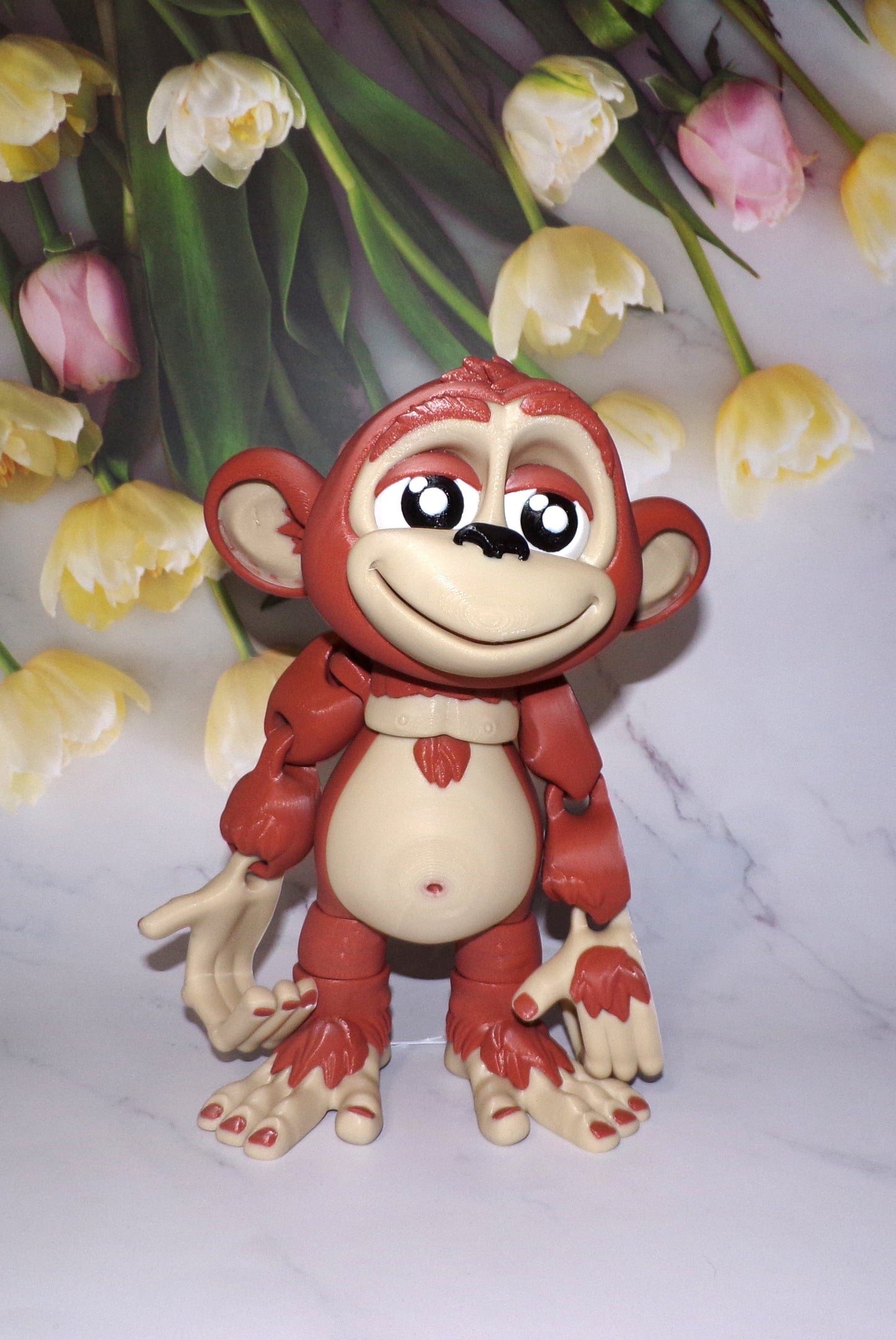 Monkey 3d printed articulated Flexi Fidget Toy - Wonderland 3D Printing