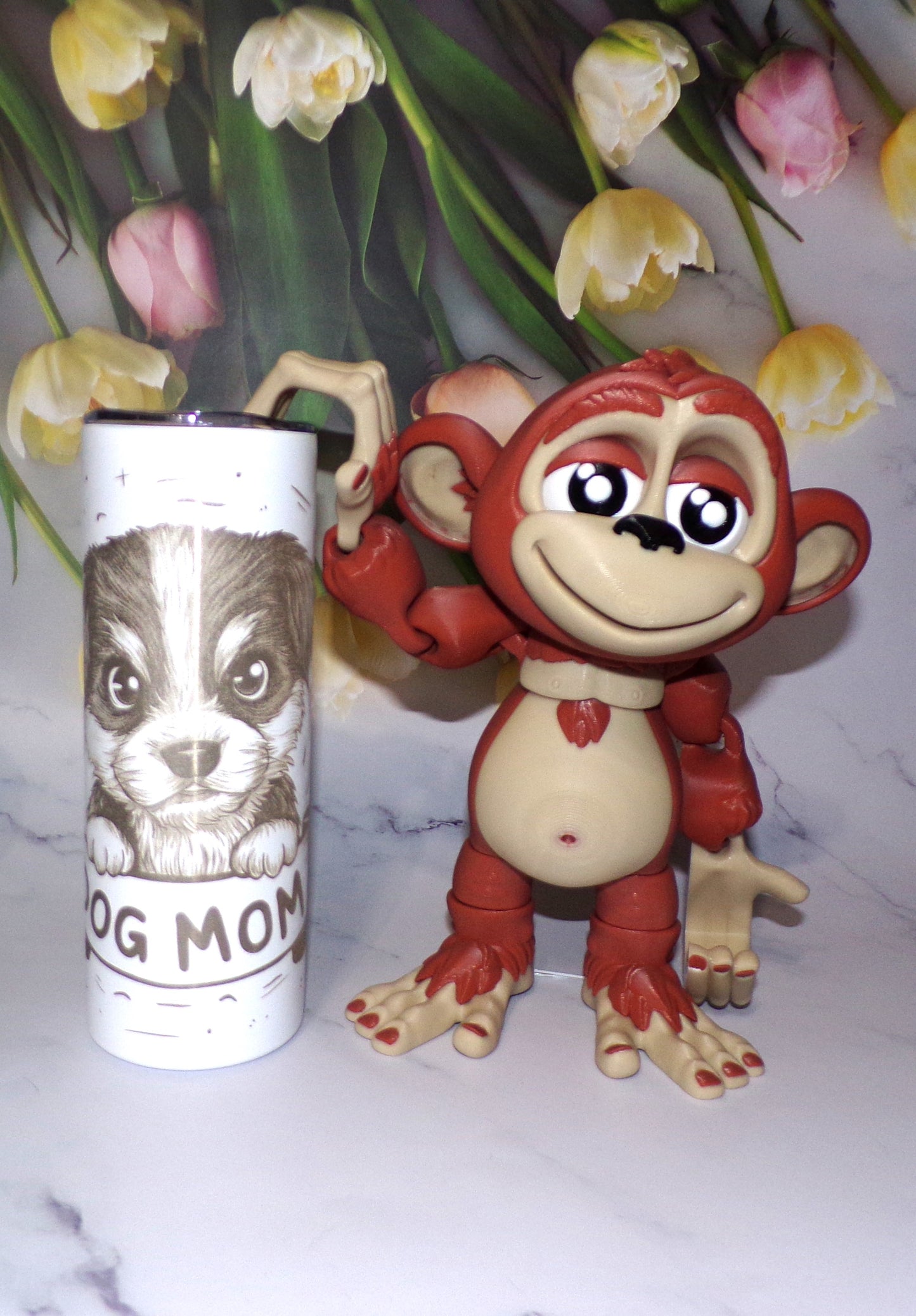 Monkey 3d printed articulated Flexi Fidget Toy - Wonderland 3D Printing