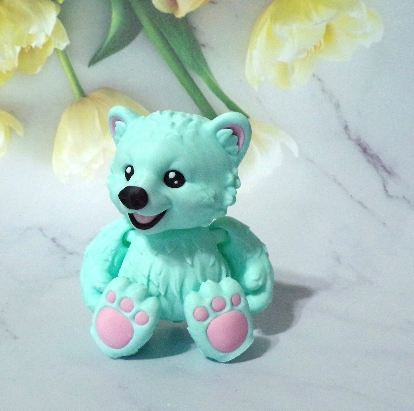 Snowball Polar Bear 3D Printed Articulated Figurine - Wonderland 3D Printing