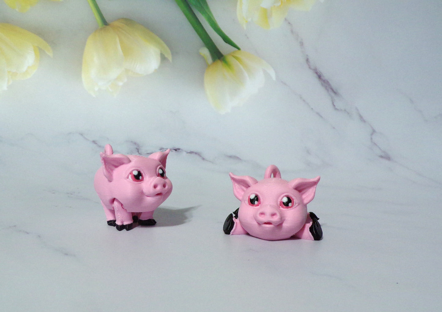 Egg and Ham Piggy, Piggy, Highland Cow, Holstein Cow or Bull Puff Articulated 3d Printed Figurine