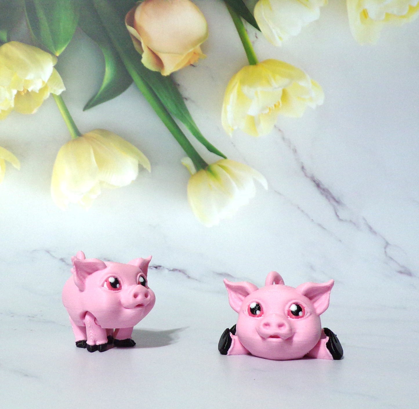 Egg and Ham Piggy, Piggy, Highland Cow, Holstein Cow or Bull Puff Articulated 3d Printed Figurine