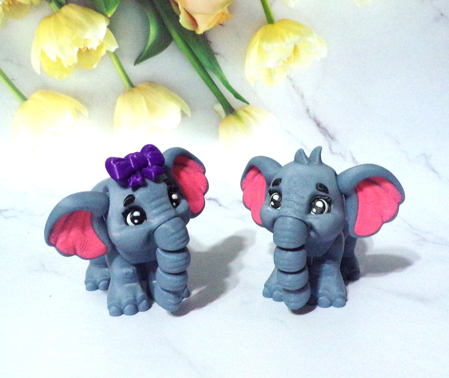 Baby Elephant or Mini Edition Baby 3D Printed Articulated Flexi Fidget Figurine