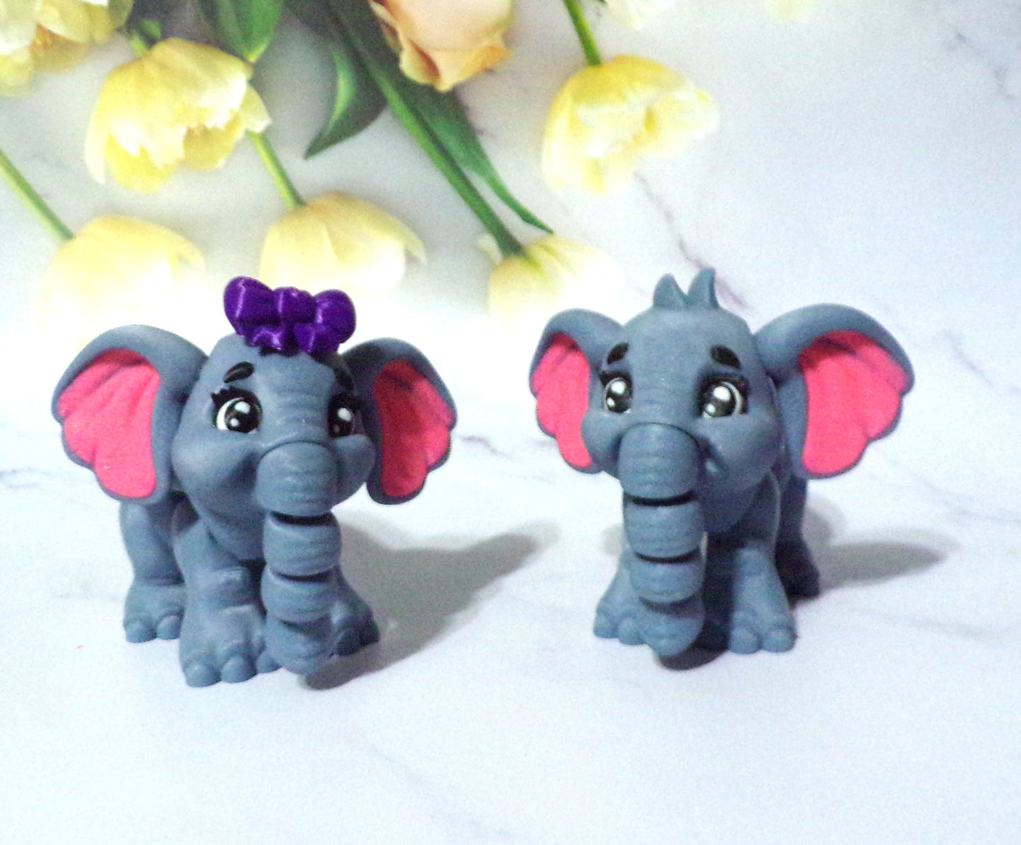 Baby Elephant or Mini Edition Baby 3D Printed Articulated Flexi Fidget Figurine