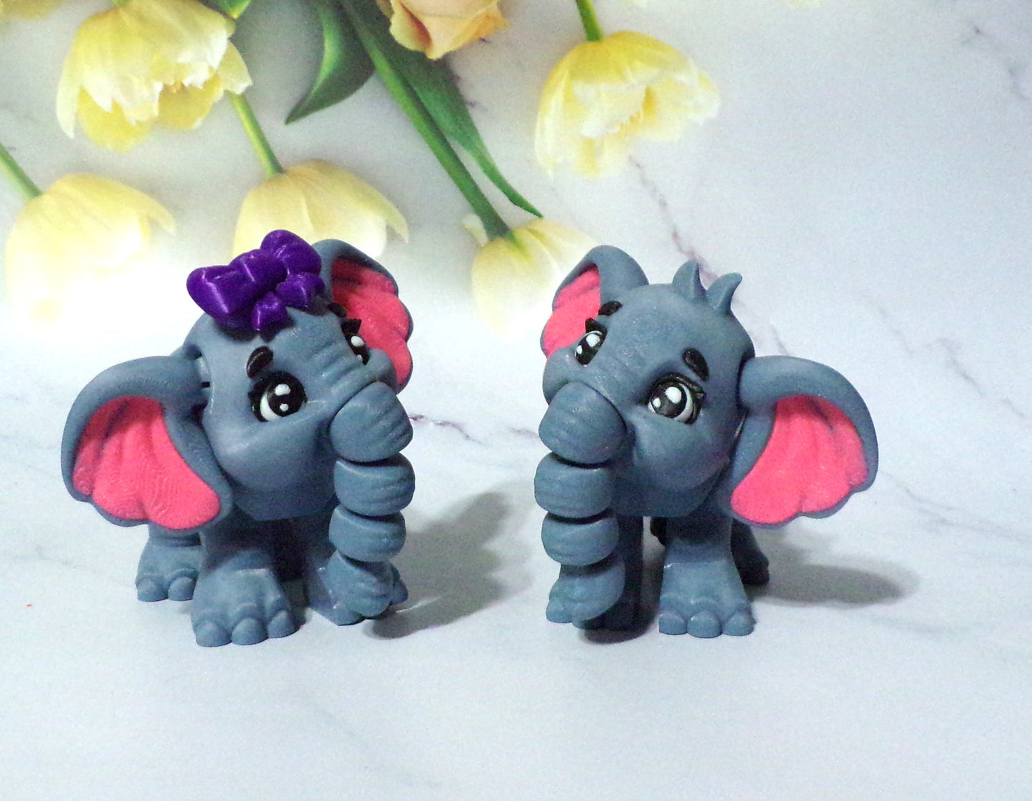 Baby Elephant or Mini Edition Baby 3D Printed Articulated Flexi Fidget Figurine