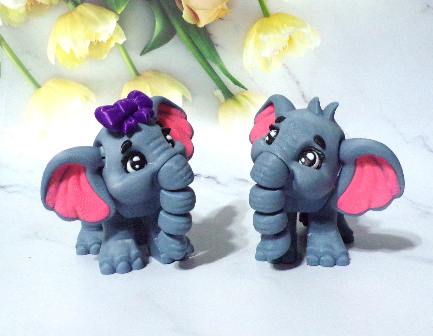Baby Elephant or Mini Edition Baby 3D Printed Articulated Flexi Fidget Figurine