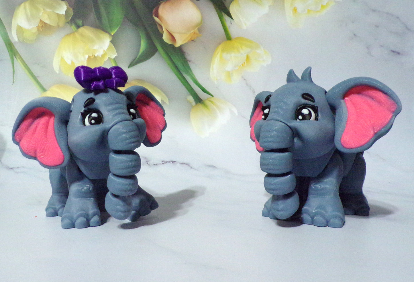 Baby Elephant or Mini Edition Baby 3D Printed Articulated Flexi Fidget Figurine