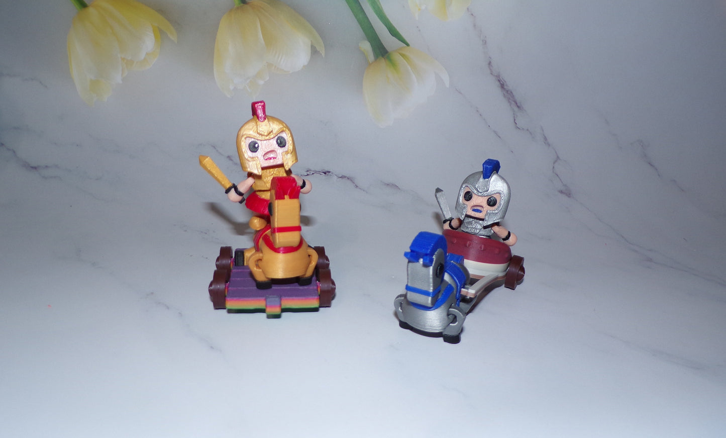 Gladiator with Horse Set 3D Printed Articulated Figurines Fidget Toy