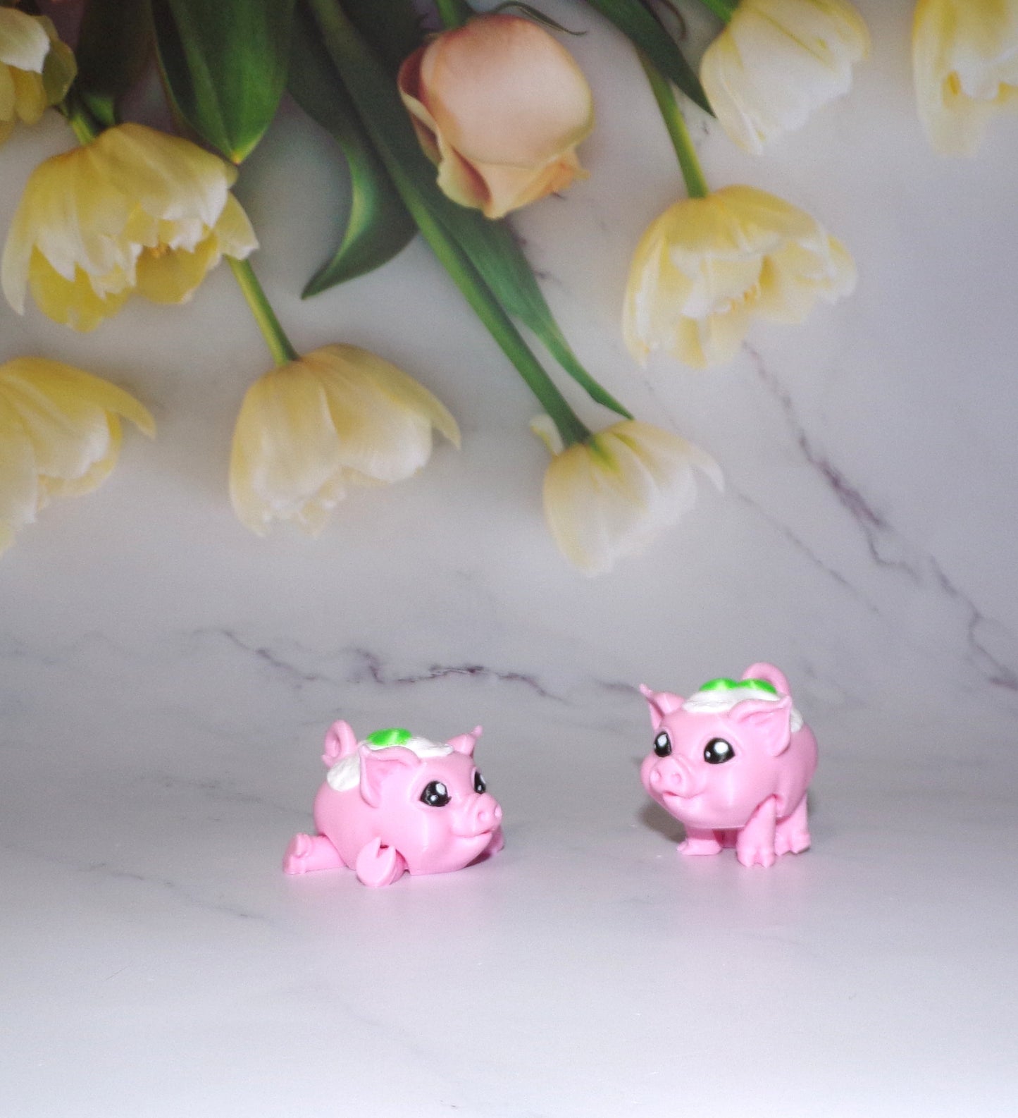 Egg and Ham Piggy, Piggy, Highland Cow, Holstein Cow or Bull Puff Articulated 3d Printed Figurine