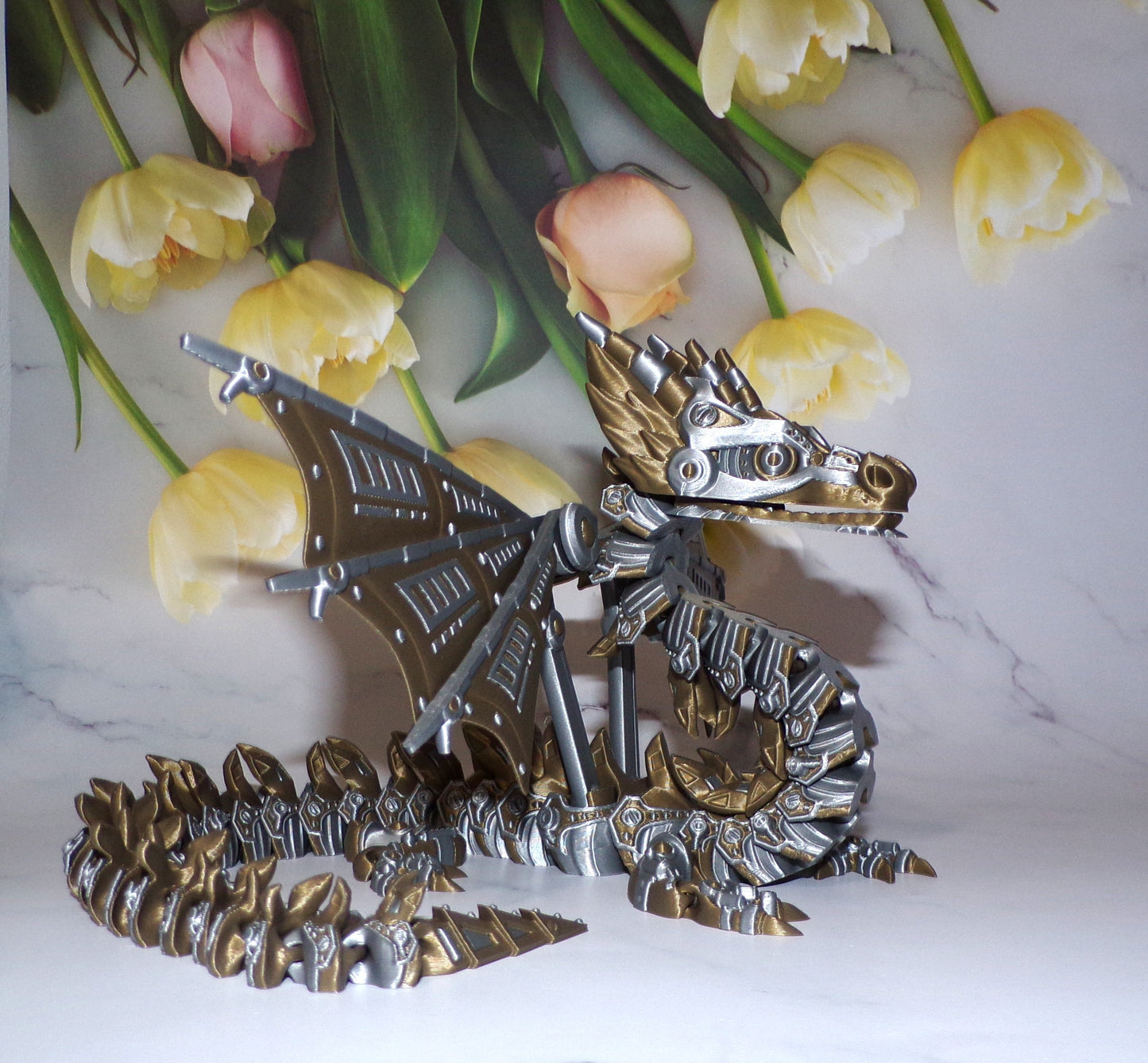 Mech Dragon 3d printed articulated Flexi Fidget Toy