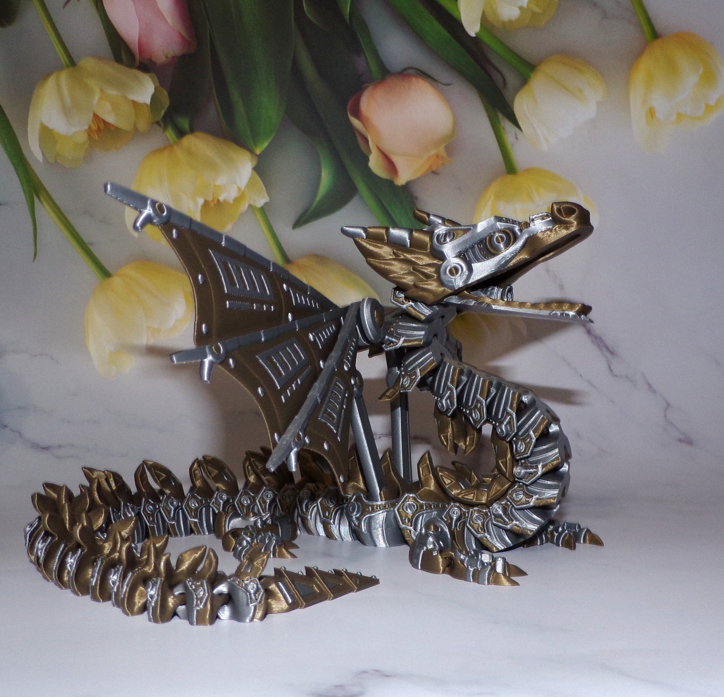 Mech Dragon 3d printed articulated Flexi Fidget Toy