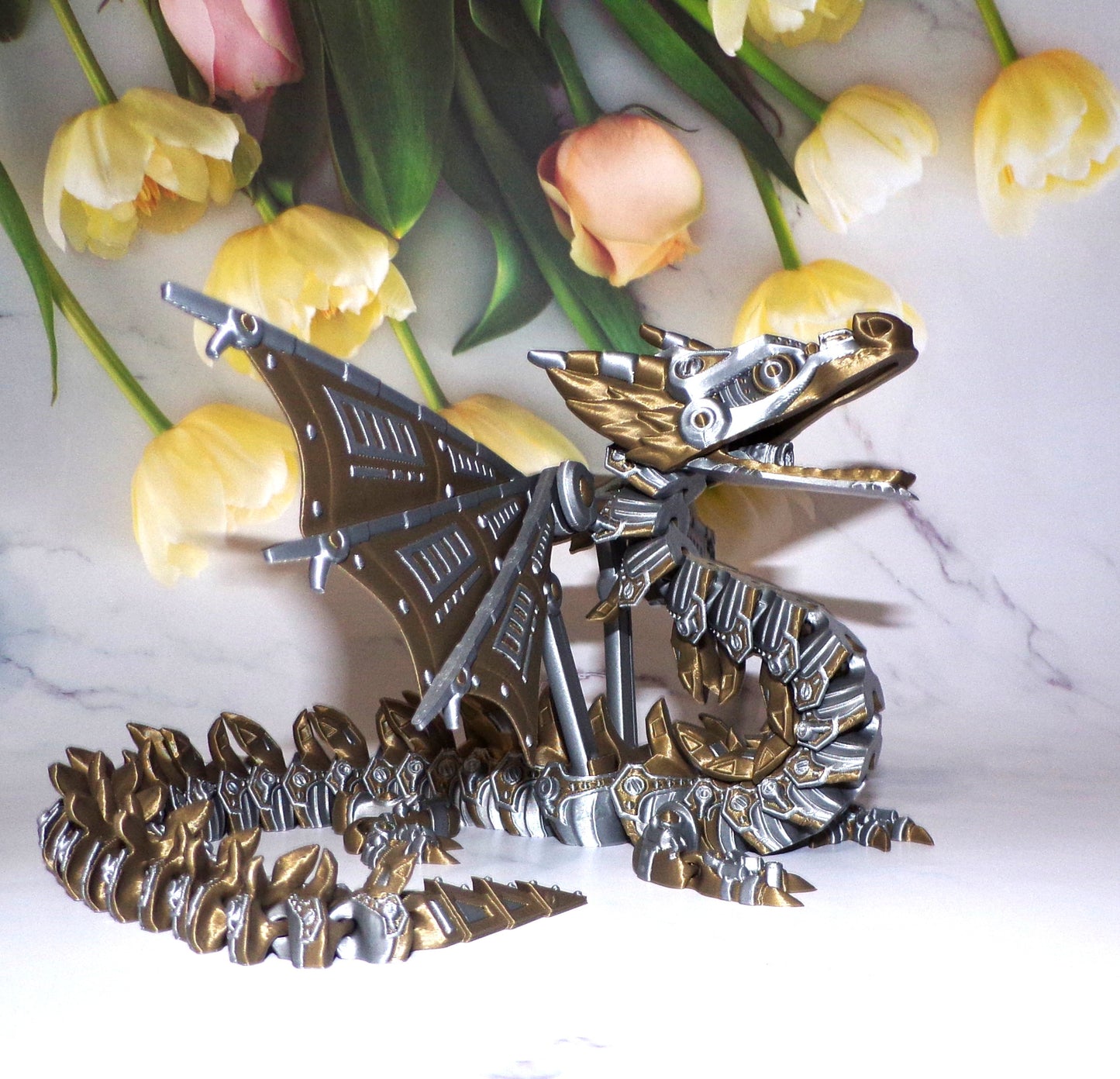 Mech Dragon 3d printed articulated Flexi Fidget Toy