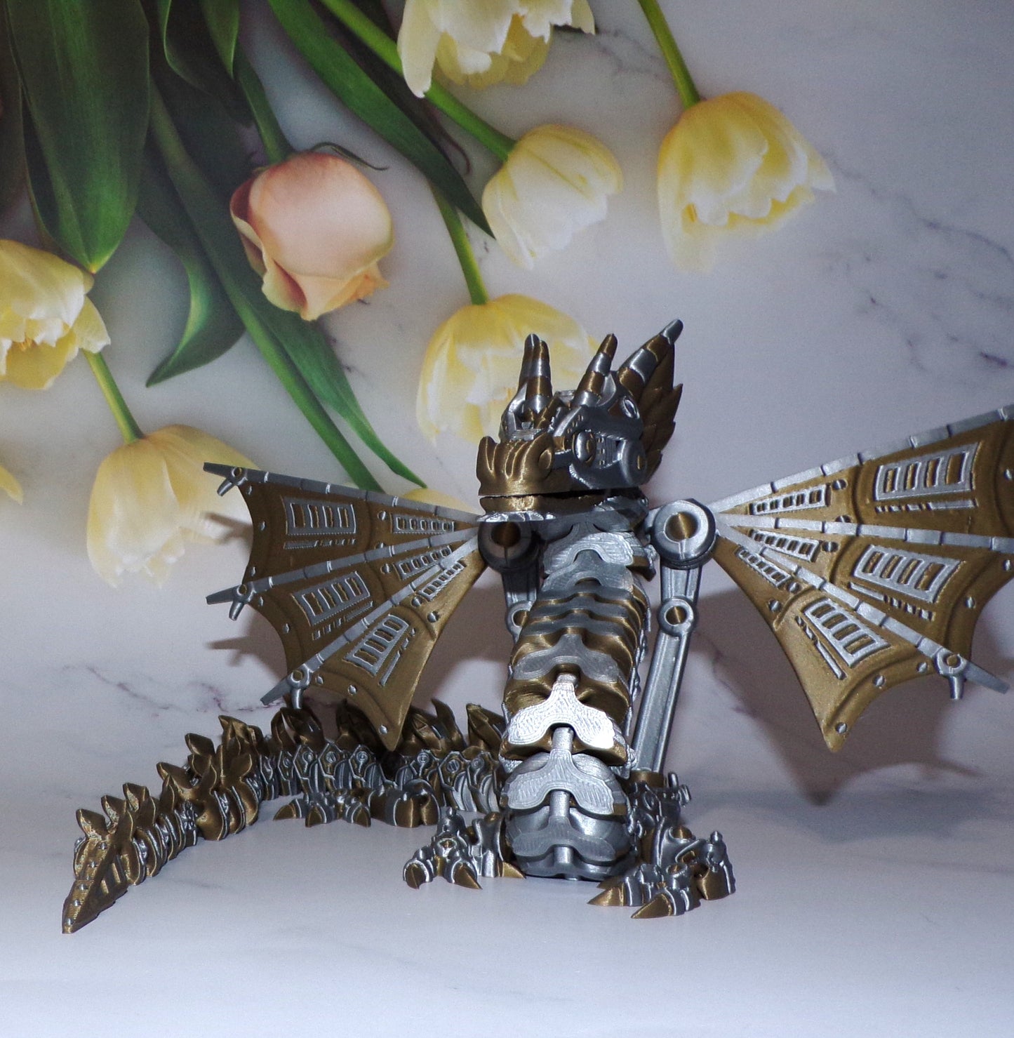 Mech Dragon 3d printed articulated Flexi Fidget Toy