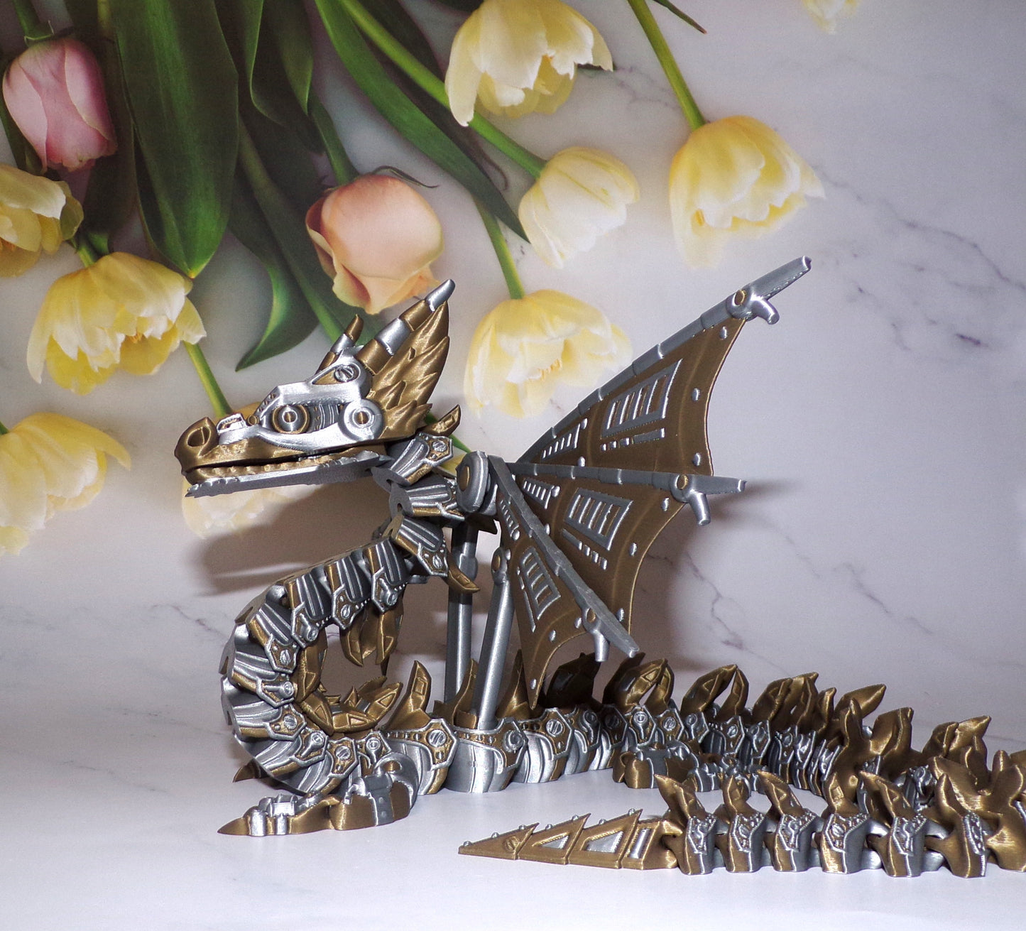 Mech Dragon 3d printed articulated Flexi Fidget Toy