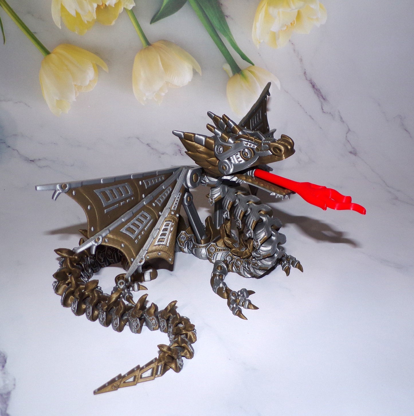 Mech Dragon 3d printed articulated Flexi Fidget Toy