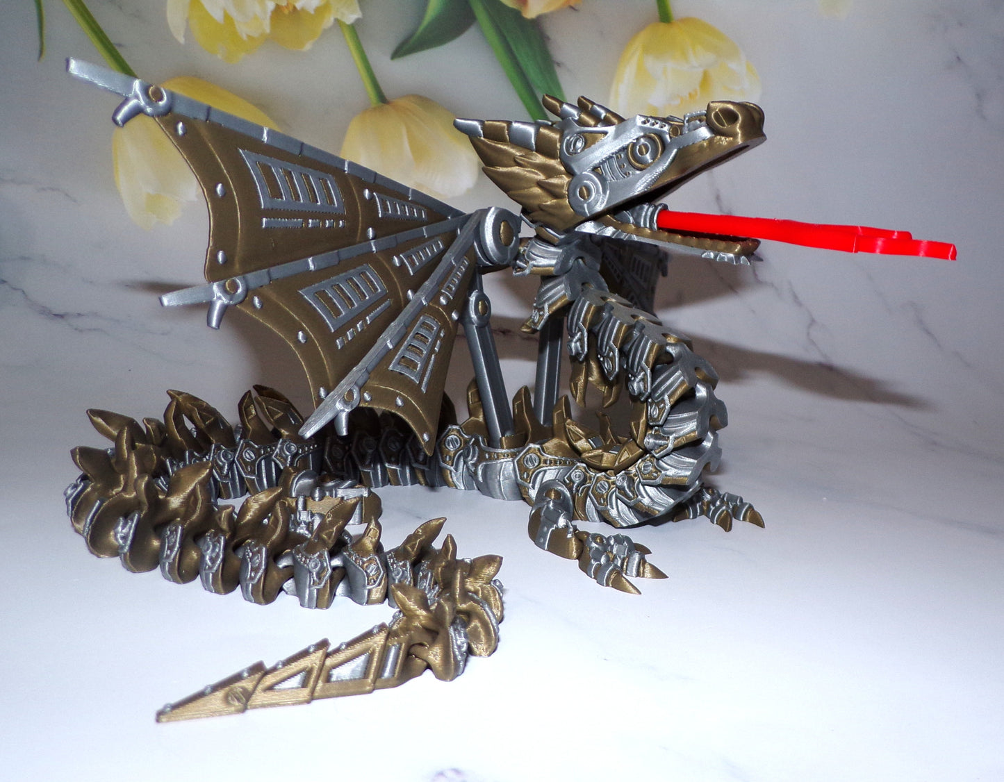 Mech Dragon 3d printed articulated Flexi Fidget Toy